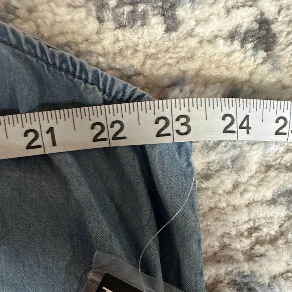 Terre Bleue Denim Blue Embroidered Sleeveless Button Front Dress XXL - Picture 7 of 8